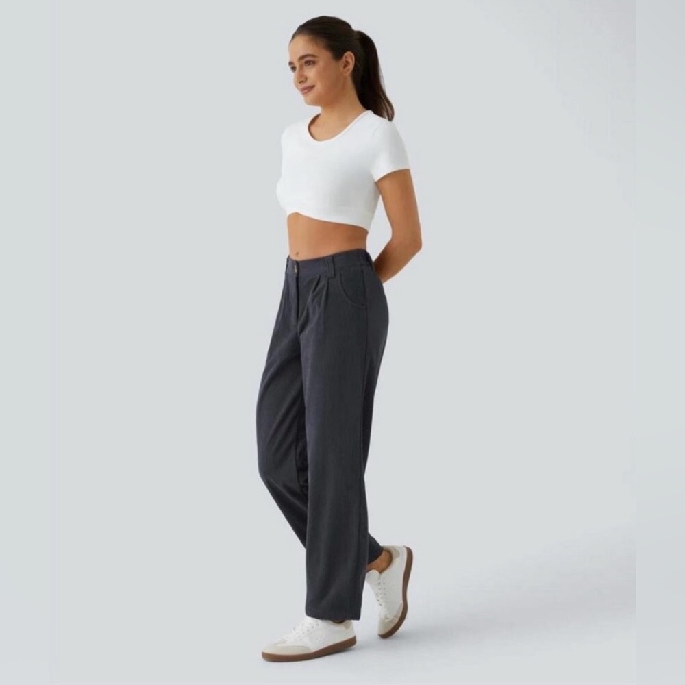 HALARA Charcoal Corduroy Pants M Tall NWT